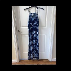 Blue maxi dress with white flowers